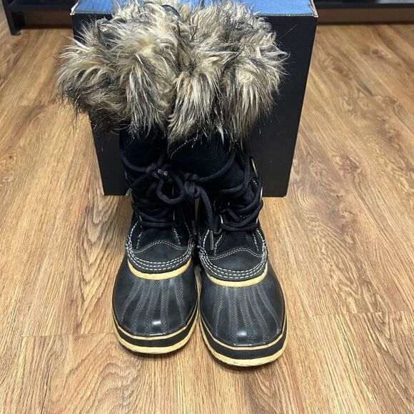 SOREL Joan of Arctic black waterproof snow winter boots shoes women’s 7 - Picture 2 of 8